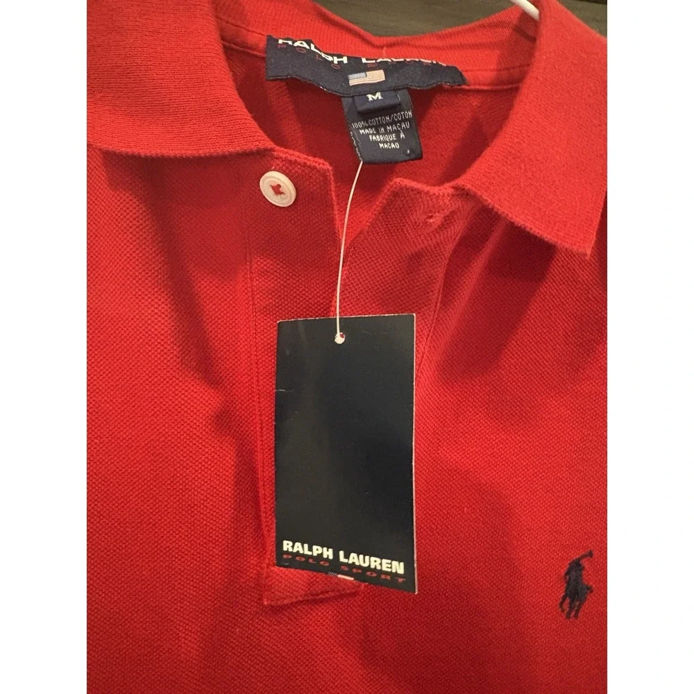 Ralph Lauren Ladies Sleeveless Polo Shirt Pony Logo Embroidery Red M Japan‎